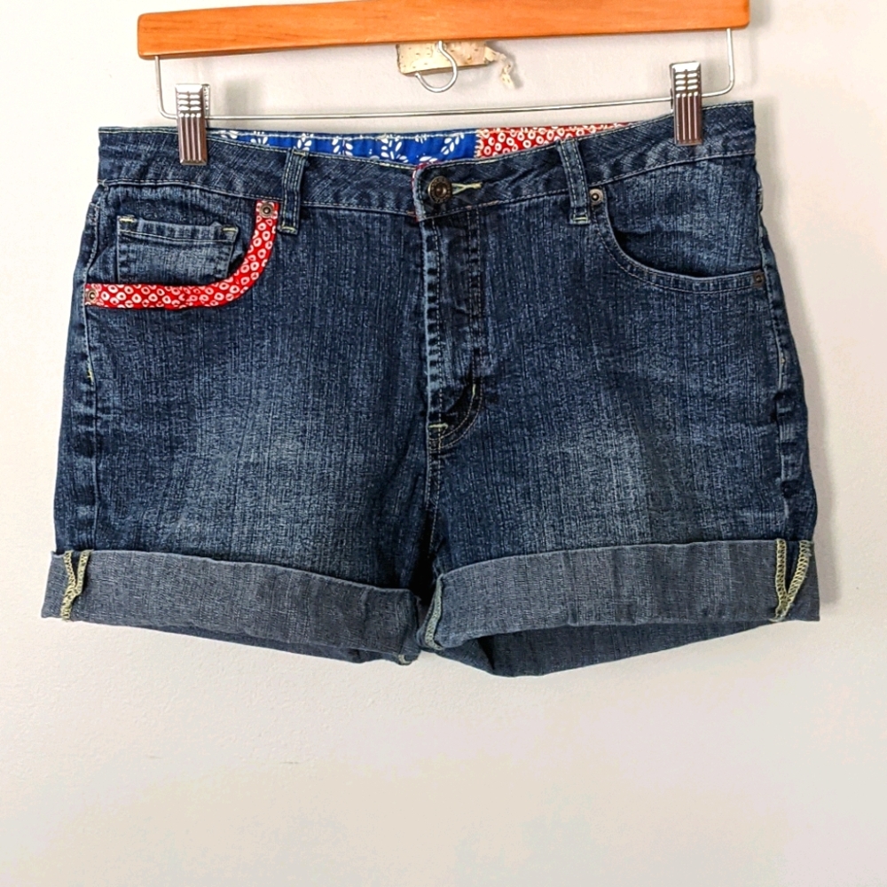 V.S.H. Jeans Denim Shorts Patchwork Size 10
